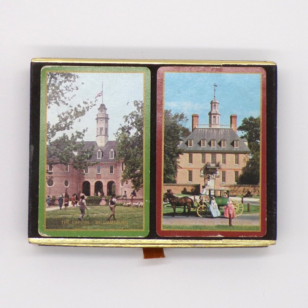 Vintage Congress Playing Cards Colonial Williamsburg Virginia Souvenir 2 Decks
